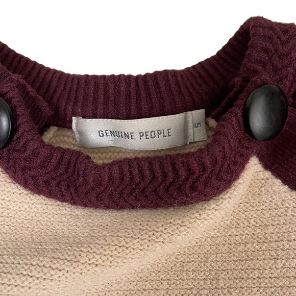Genuine People Striped Colorblock Sweater Small - Picture 14 of 15